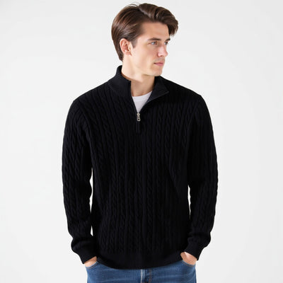 Zipped Cable Sweater